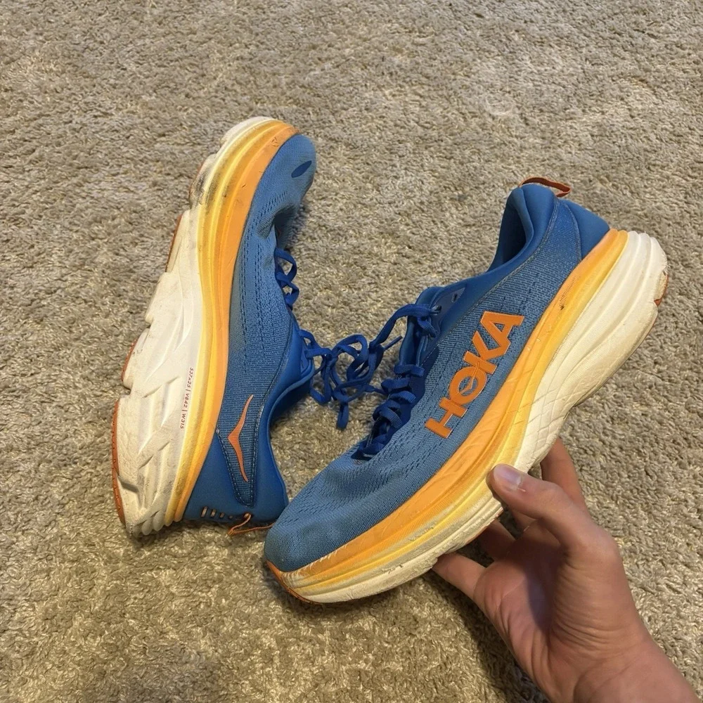Hoka One One Mens Bondi 8 1123202 CSVO Blue Running Shoes Sneakers Size 12.5D